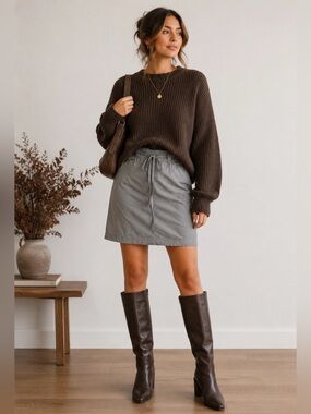GAP Gray Skirt Women’s Size 10 Tie Belt Side Zip Casual Work Skirt
